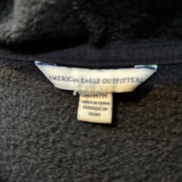 American Eagle Outfitters Floral Embroidered Long Sleeve Black Hoodie Size M - Picture 2 of 10